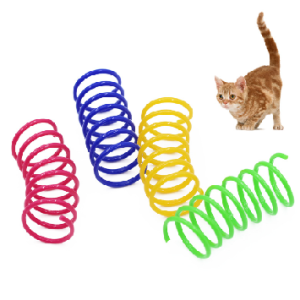 4pcs Cat Color Plastic Spring Toy