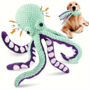 OEM Dog Octopus Design Plush Squeaky Toy