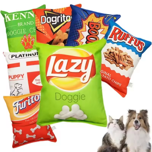 OEM Dog Chips Design Plush Squeaky Toy