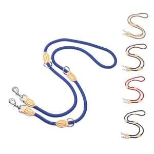 Nylon Sewn Leather Rope With O Ring Leash