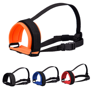 Adjustable size soft-lined dog muzzle